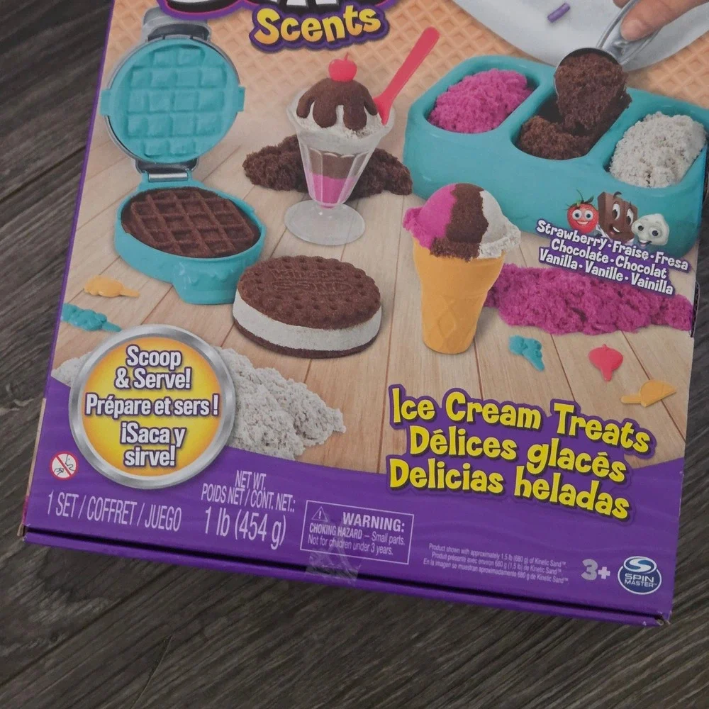 Kinetic Sand Scents Ice Cream Treats Playset 1lb Kids Arts & Crafts Sensory NEW